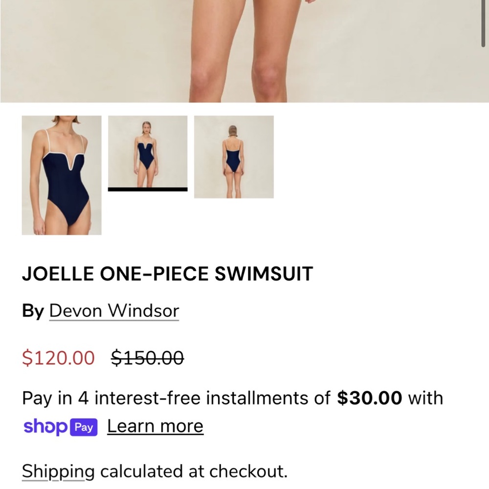 Elegant Navy One-Piece Swimsuit - Picture 4 of 4